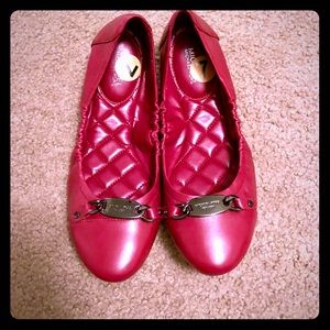 Red Michael Kors Ballet Flats